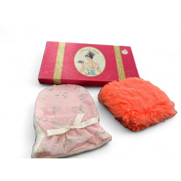VINTAGE lander co fairest lady Circa 1940s-1950s body powder & puff TALC MIT, - Picture 1 of 2